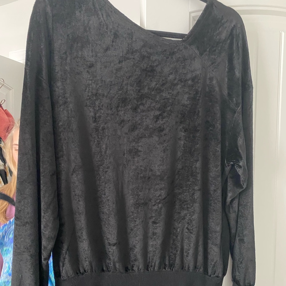 Asymmetrical Velvet Sweater